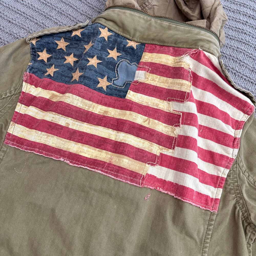 Vintage Ralph Lauren Denim & Supply Military Jacket Small Gorpcore Flag Utility - Picture 11 of 11